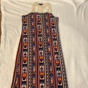 Long body con dress l. Aztec multi color